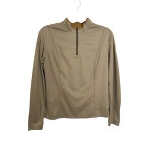 Arc’teryx Top Womens Medium Quarter Zip Base Layer Pullover Taupe Lightweight